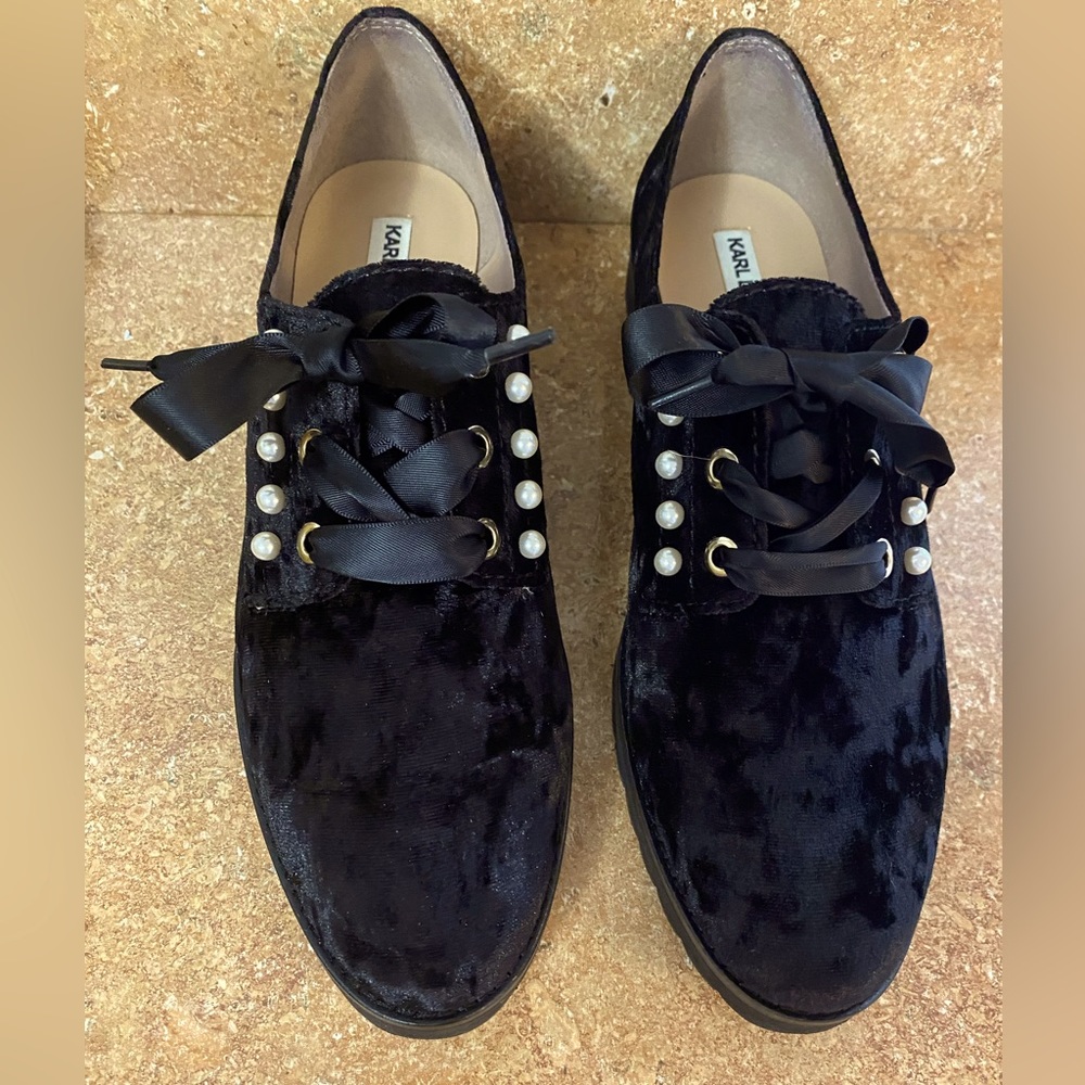 Karl Lagerfeld velvet shoes